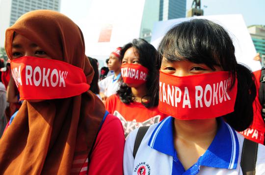 Aksi simpatik anti rokok di Bundaran HI