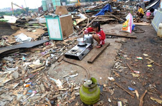 Meski sudah digusur, warga Ria Rio masih tetap bertahan