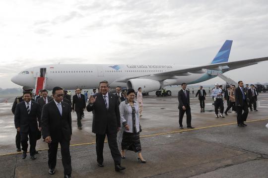 Tiba di Bandara Halim, SBY sampaikan hasil KTT Asean-Jepang