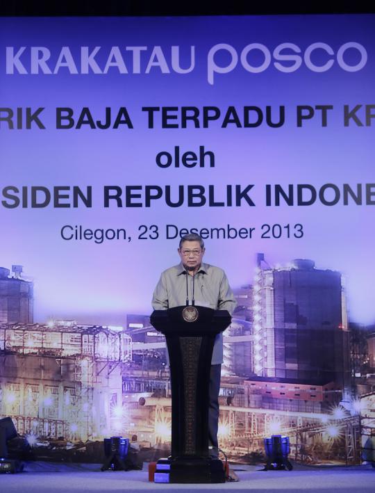 Presiden SBY resmikan pabrik baja Krakatau Posco