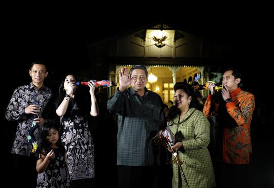 SBY saat rayakan tahun baru bersama keluarga di Cipanas