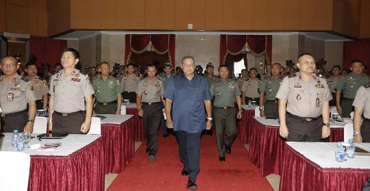 Presiden SBY saat hadiri Rapim TNI-Polri