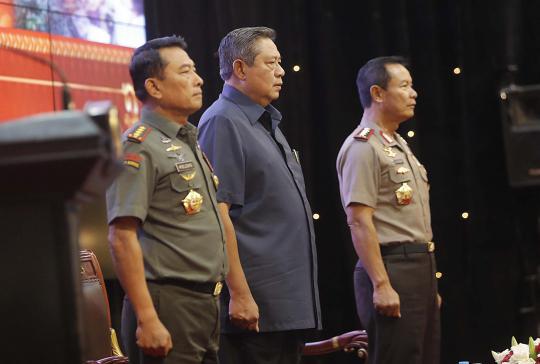 Presiden SBY saat hadiri Rapim TNI-Polri