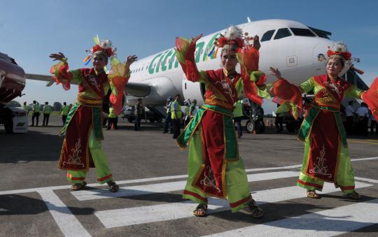 Penerbangan perdana Citilink di Bandara Halim Perdanakusuma