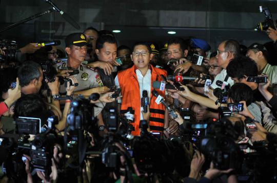Saat Anas Urbaningrum resmi ditahan KPK