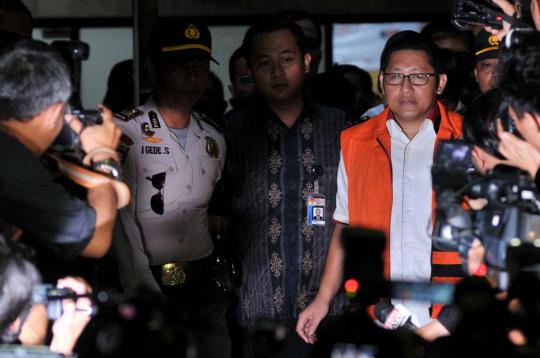 Saat Anas Urbaningrum resmi ditahan KPK
