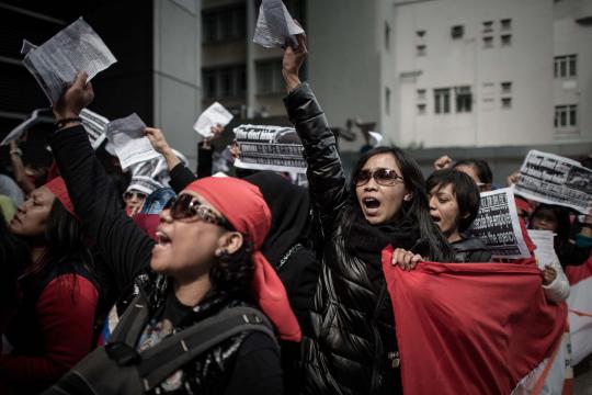 Para TKI di Hong Kong unjuk rasa tuntut keadilan bagi Erwiana