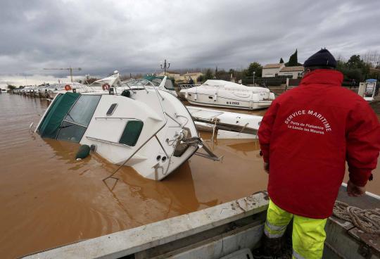 Banjir bandang sapu tenggara Prancis, 2 warga tewas