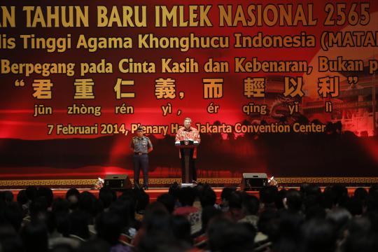 Presiden SBY dan Ibu Ani hadiri Imlek di Senayan