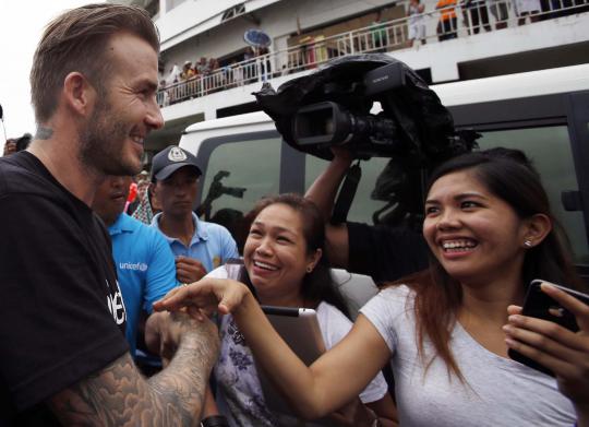 Isi waktu, Beckham kunjungi pengungsian korban Topan Haiyan