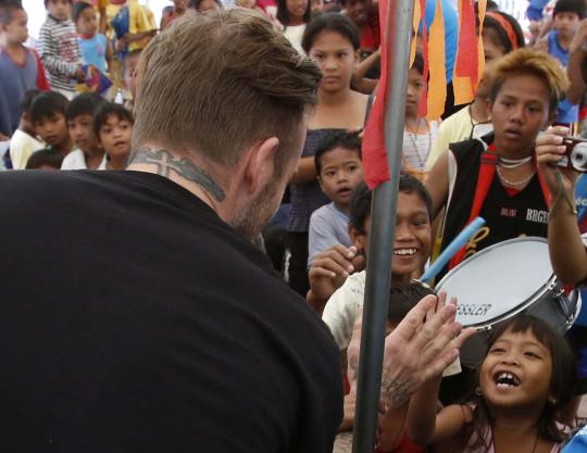 Isi waktu, Beckham kunjungi pengungsian korban Topan Haiyan