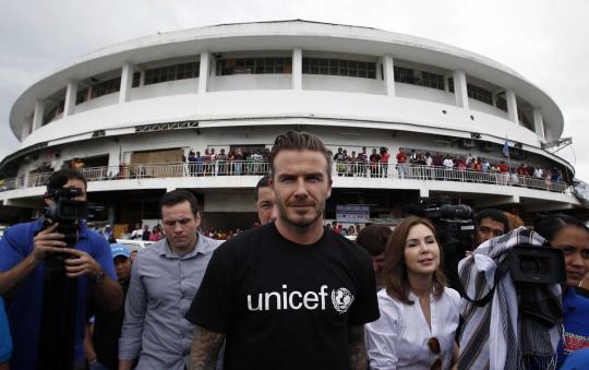 Isi waktu, Beckham kunjungi pengungsian korban Topan Haiyan