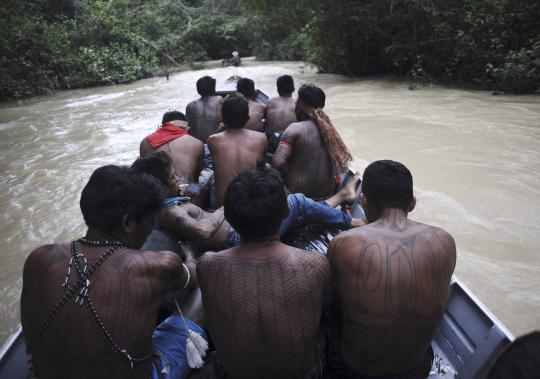 Aksi suku pedalaman berburu penambang emas liar di Hutan Amazon