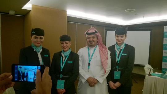 Pramugari cantik Flynas siap layani penumpang Jakarta-Jeddah