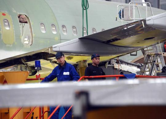 Mengintip pabrik perakitan pesawat Airbus A320 di China