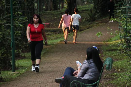 Asyiknya jogging di tengah asrinya Taman Langsat