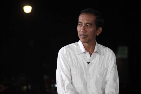 Capres Jokowi saat wawancara eksklusif di Taman Suropati