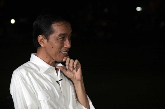 Capres Jokowi saat wawancara eksklusif di Taman Suropati