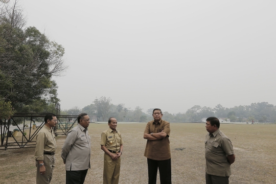 SBY pantau keadaan cuaca di Pekanbaru