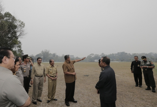 SBY pantau keadaan cuaca di Pekanbaru