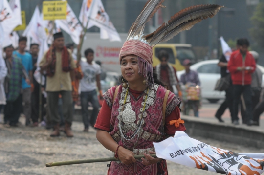 Tuntut kesejahteraan, masyarakat adat demo di Bundaran HI