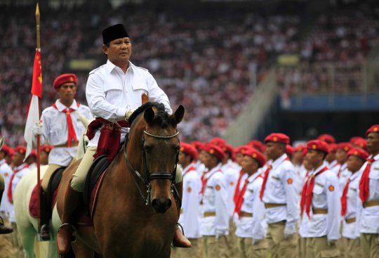 Gagahnya Prabowo Subianto, naik kuda pimpin kampanye Gerindra