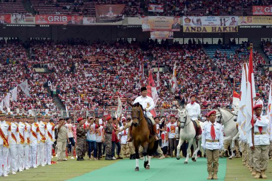 Gagahnya Prabowo Subianto, naik kuda pimpin kampanye Gerindra