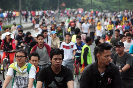 Weekend panjang, warga padati Sudirman-Thamrin saat Car Free Day