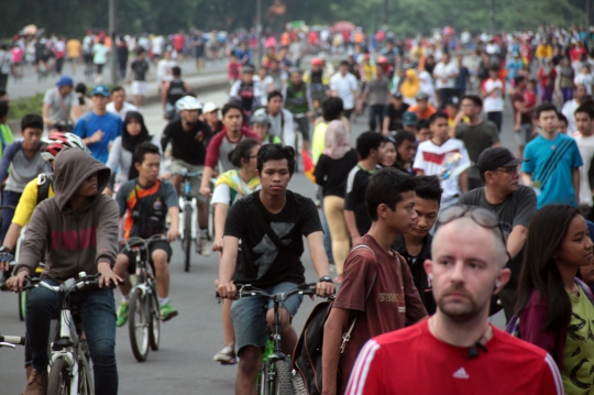 Weekend panjang, warga padati Sudirman-Thamrin saat Car Free Day