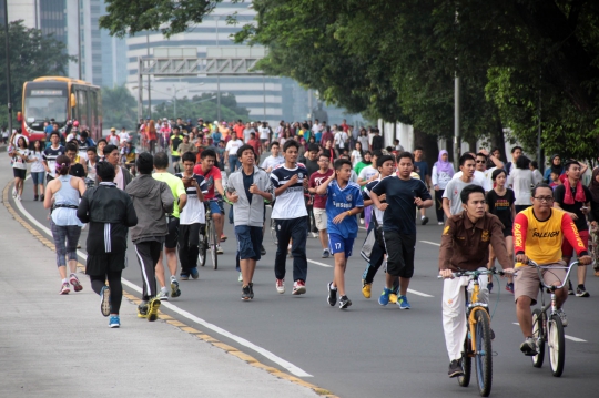 Weekend panjang, warga padati Sudirman-Thamrin saat Car Free Day