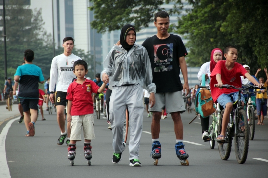 Weekend panjang, warga padati Sudirman-Thamrin saat Car Free Day