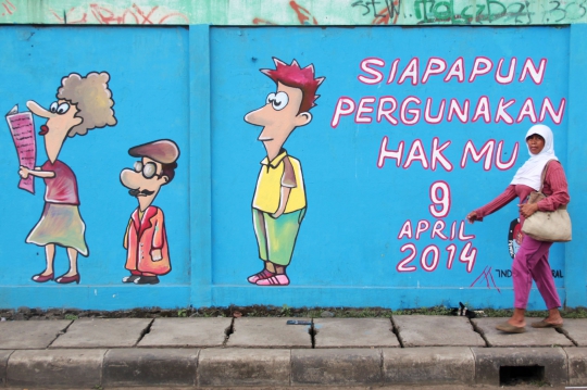 Goresan warna-warni mural ajak warga gunakan hak pilih