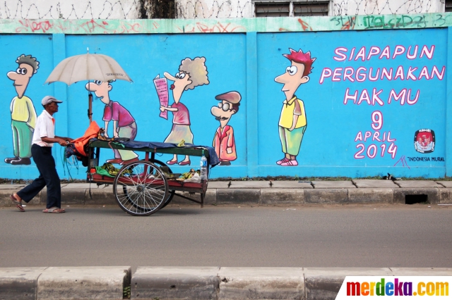 Foto : Goresan warna-warni mural ajak warga gunakan hak 