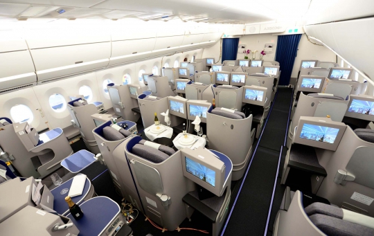Mengintip kemewahan dan kenyamanan kabin pesawat Airbus A350 XWB
