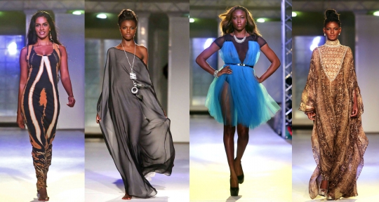Pose seksi para model berkulit hitam di Tobago Fashion Coda