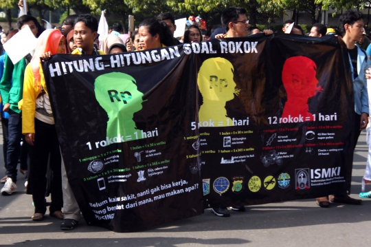 Kampanye antirokok, mahasiswa long march dari MH Thamrin-HI