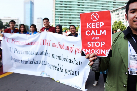 Kampanye antirokok, mahasiswa long march dari MH Thamrin-HI