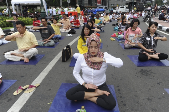 Car free day, Warga DKI ikuti meditasi gratis