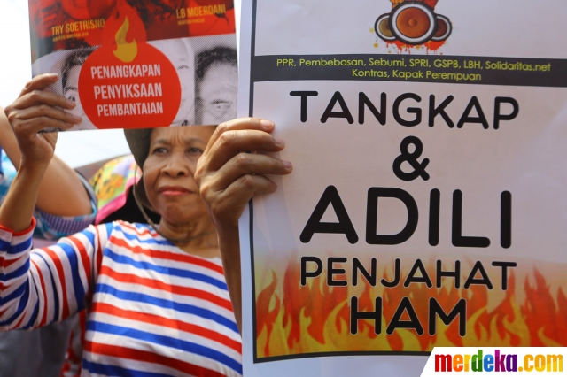 Foto : Usut pelanggaran HAM, demonstran tuntut Prabowo 