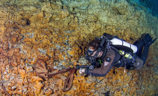 Aksi pencarian fosil manusia pertama Amerika di gua bawah laut