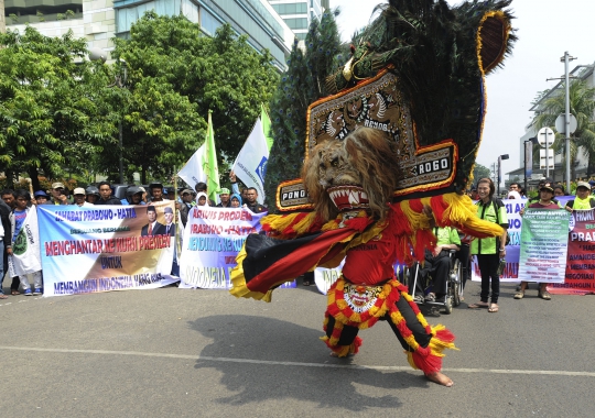 Atraksi Reog Ponorogo dukung Prabowo-Hatta di HI