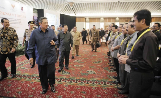 Pukul gong, Presiden SBY buka Rakornas V TPID 2014