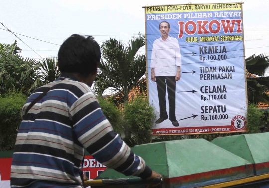 Baliho kesederhanaan Capres Jokowi hiasi sudut Ibu Kota