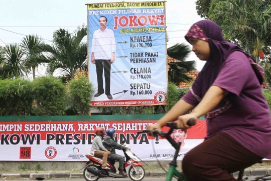 Baliho kesederhanaan Capres Jokowi hiasi sudut Ibu Kota