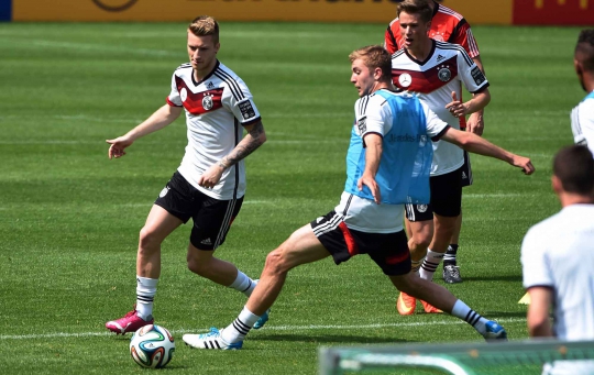 Latihan perdana tim 'Der Panzer' Jerman jelang Piala Dunia 2014