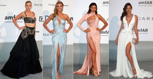 Pesona supermodel seksi di amfAR Festival Cannes