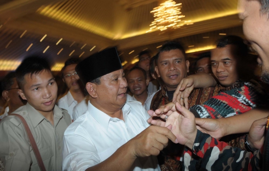 Capres Prabowo beri semangat tim pemenangan