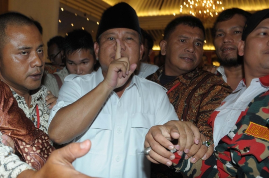 Capres Prabowo beri semangat tim pemenangan