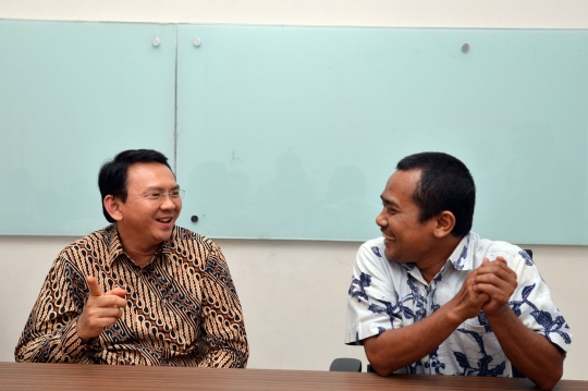 Basuki Tjahaja Purnama berkunjung ke Redaksi merdeka.com