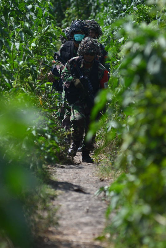 Aksi pasukan infanteri di Latgab TNI 2014